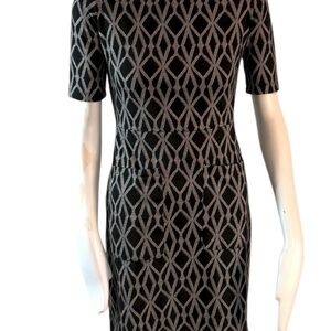 Next Black and Gray Geometric Midi Dress